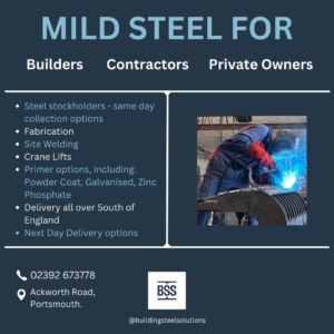 We can make anything you need ✅
We also have lots of experience providing steel for refurbishments, extensions and buildings. Please see our page for examples of our previous work!

If you would like a free quote please contact our friendly team: 
📞02392 673778
📧steels@buidlingsteelsolutions.co.uk

www.buildingsteelsolutions.co.uk ⬅️

#steel #structuralsteel #welding #fabrication #refurbishment #extension #building #manufacture #steelstockholders #hampshire #steeldelivery #steelbeams #steelangles #steelcolumns